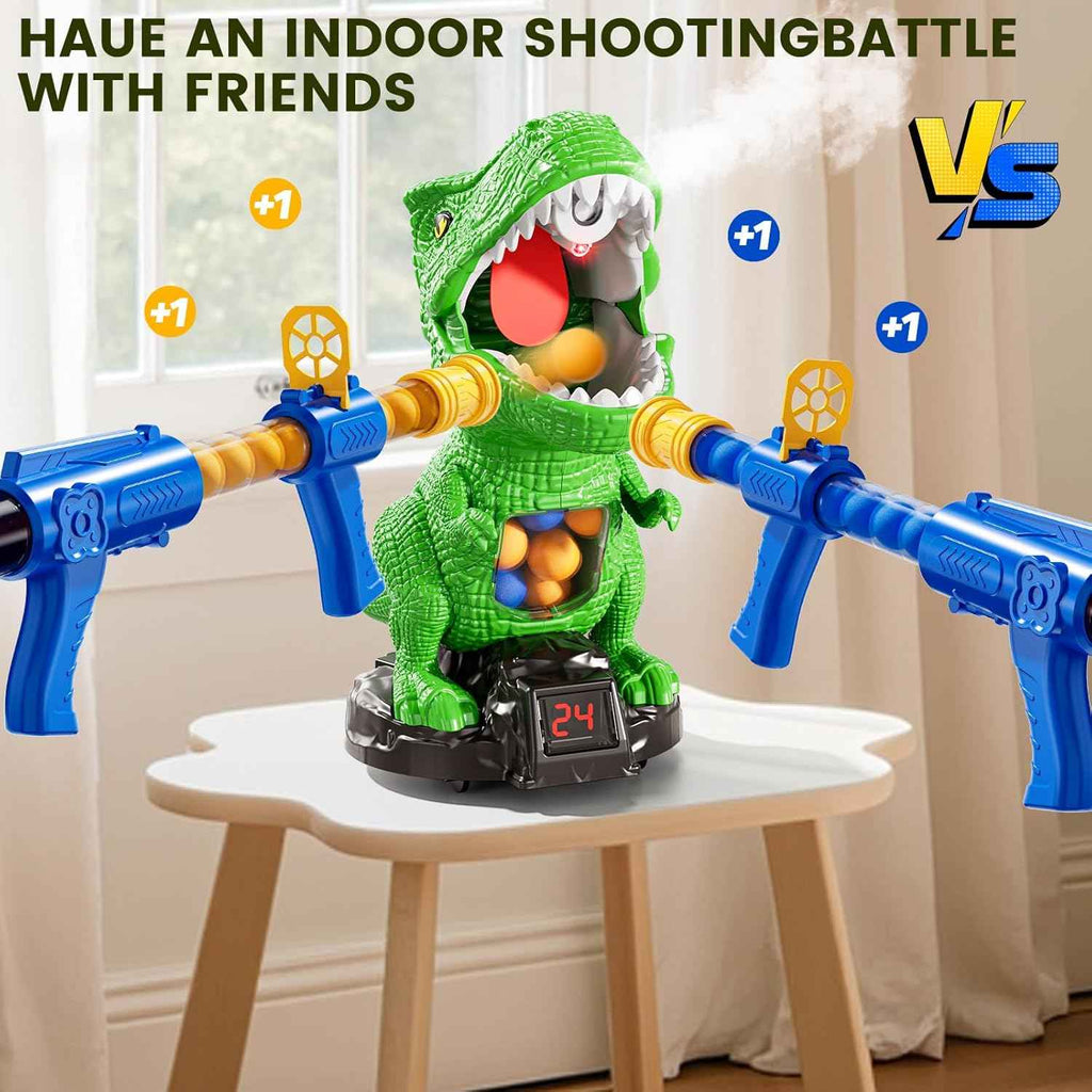 xin novel dinosaur target shooting game for kids electronic air pump guns with lcd score record