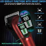 Hair Clippers for Men Professional Clippers for Men Cordless&Corded Barber Clippers for Hair Cutting & Grooming. Rechargeable Hair Trimmer Kit for Household (Red)