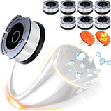 10 Pack Weed Eater String Compatible with Black+Decker, AF-100 0.065" Weed Wacker String Refill 240ft Automatic Feed String Trimmer Replacement Spool Line for Black&Decker(8 Spool+2 Cap+2 Spring)