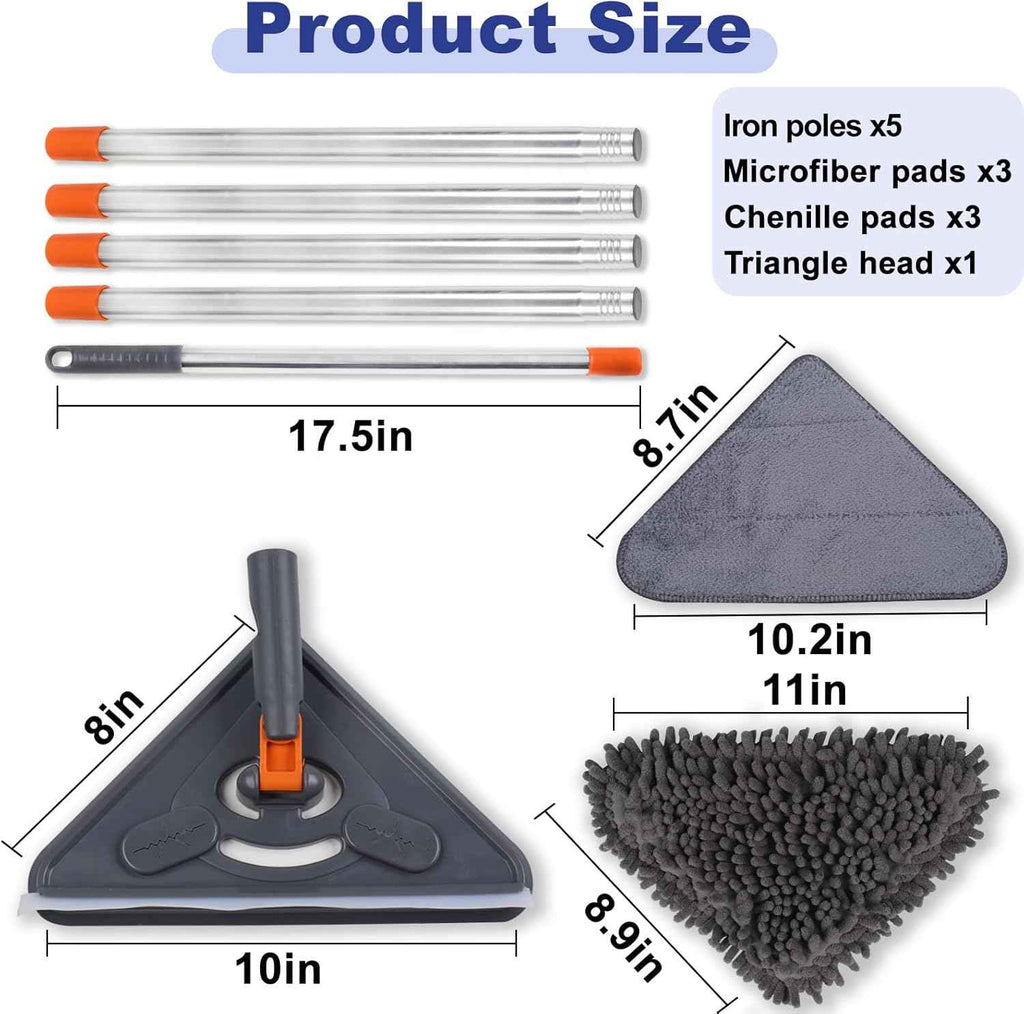 79 Inches Long Handle Wall Cleaner Mop by Wall Washer Cleaner Tool for Walls Ceiling Fans Dust Baseboard Floors Clean