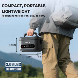100W Cordless Electric Lunch Box for Adults, Rechargeable Battery Powered Heated Lunch Box with 5-Sided Heating for Work and Outdoor Use