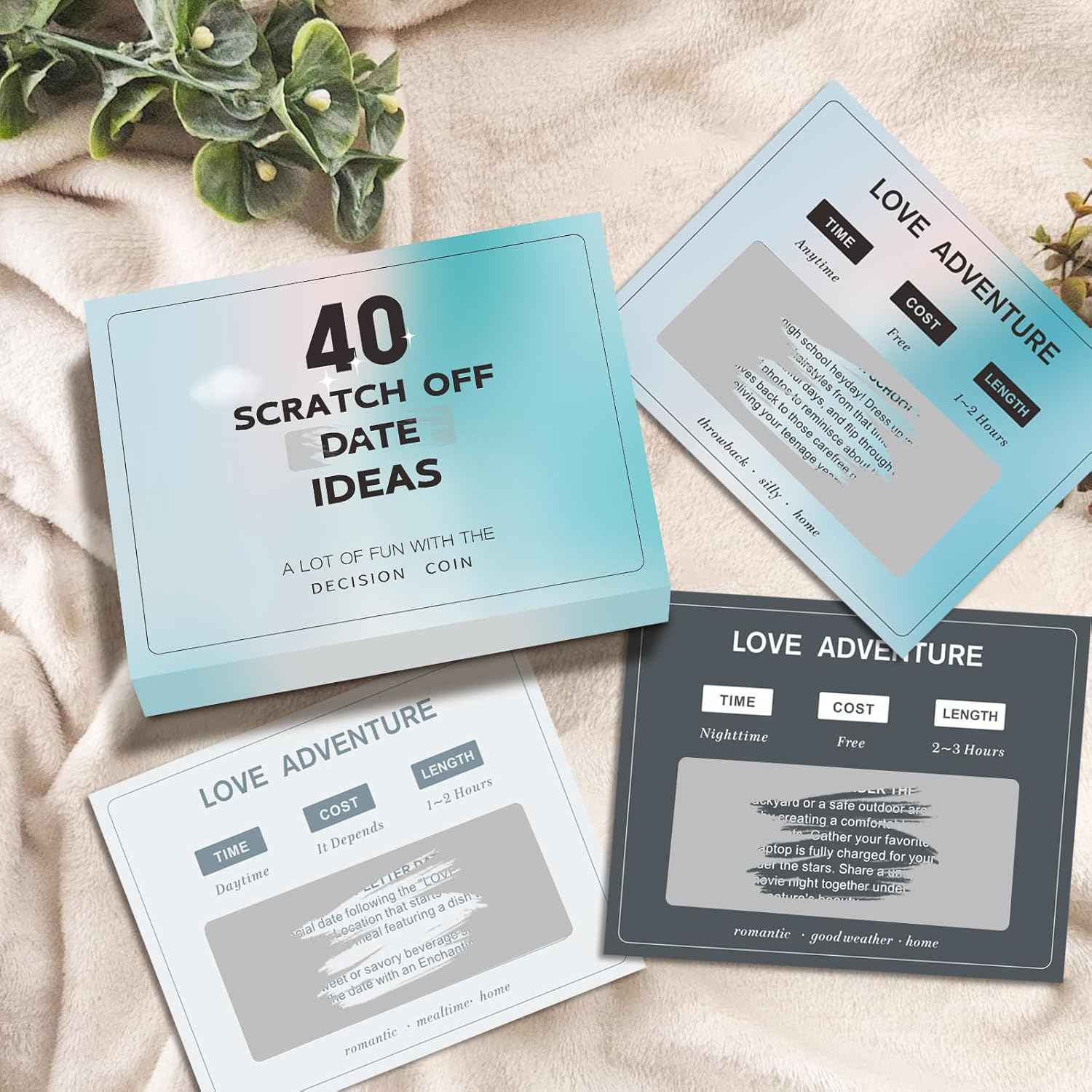 Valentines Day Gifts for Him Her Boyfriend Girlfriend, 40 Scratch Off Date Ideas Bridal Shower Gifts, Stocking Stuffers Anniversary Engagement Wedding Present for Men Women Husband Wife Couple Games