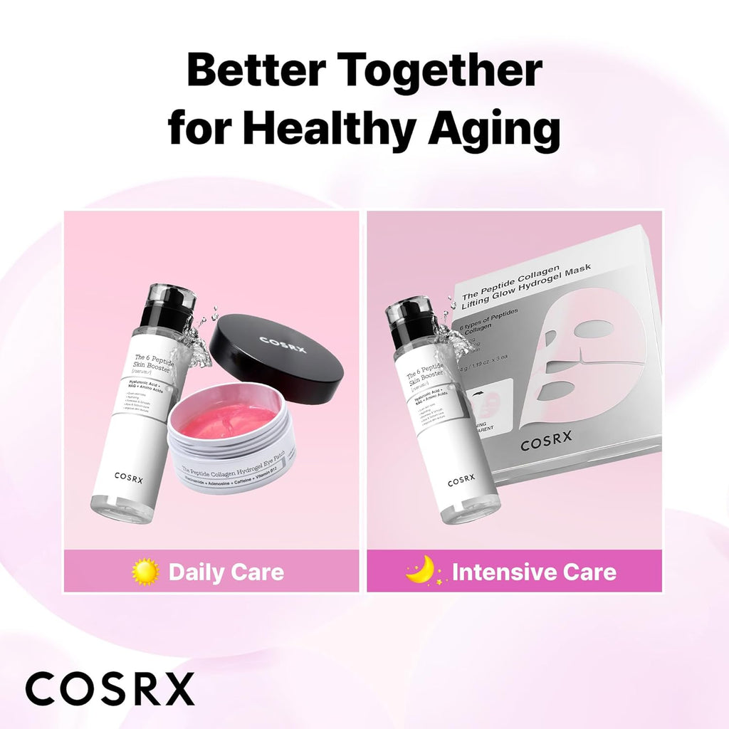 cosrx 6x peptide collagen booster toner serum for all skin types with copper peptides, niacinamide, and hyaluronic acid, 150ml