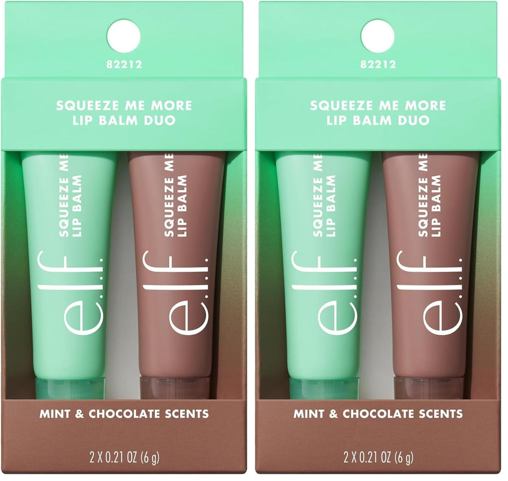 e.l.f. Squeeze Me More Lip Balm Duo, 2-Count, Mango and Watermelon, Vegan, Cruelty-Free, Hyaluronic Acid