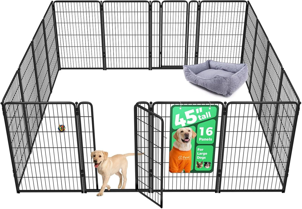 fxw homeplus unleashed 24 inch 6 panels dog pen black patented