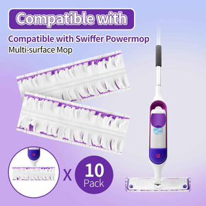 10-Pack Unscented Power Mop Pads for Swiffer Power Mop, Ideal for Hardwood Floors Cleaning