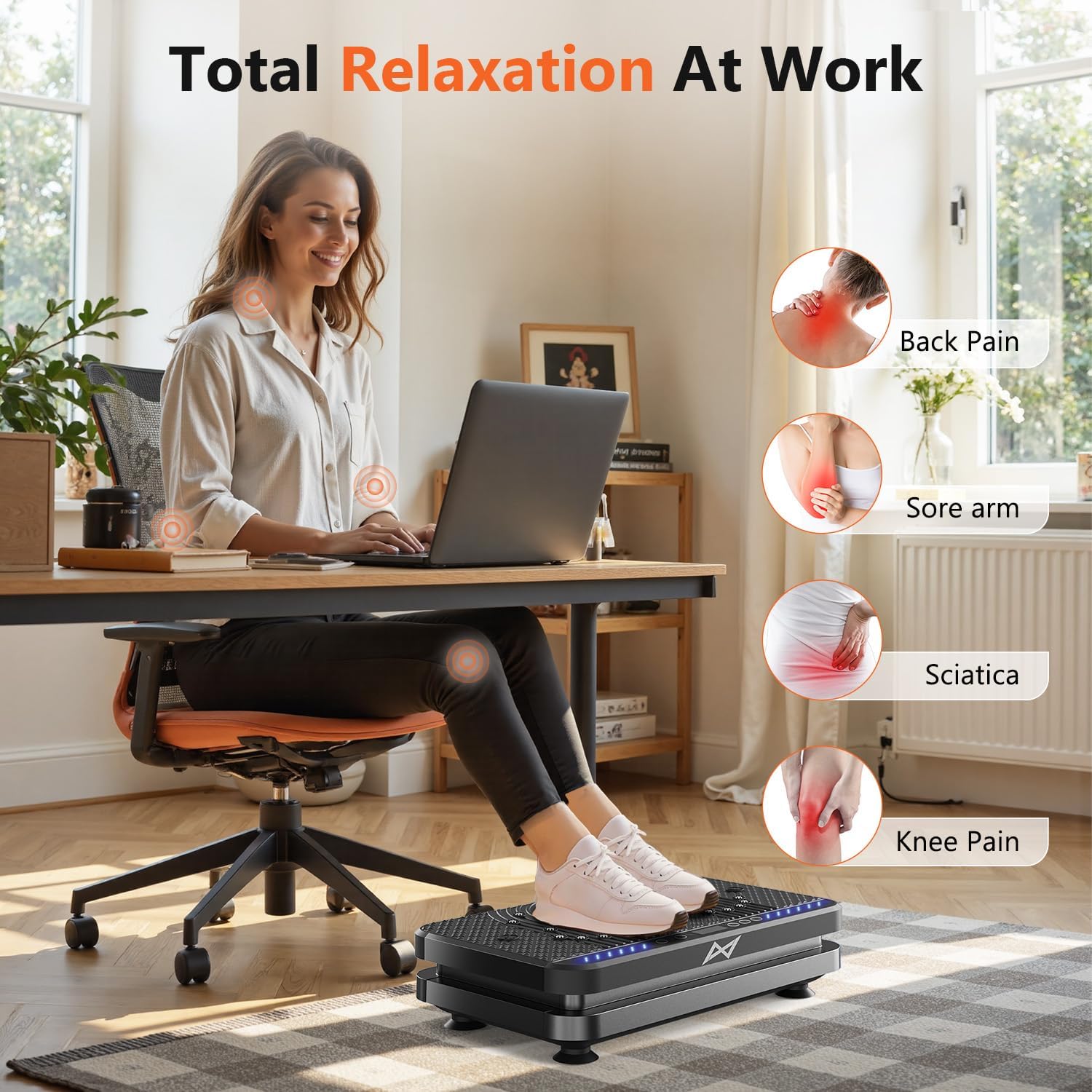 AXV Vibration Plate Fitness Platform Exercise Machine Vibrating Shaking Full Body Shaker Workout Vibrate Stand Shake Board Sport Gym for Weight Loss Fat Burner for Women Men