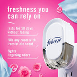 Febreze Plug-In Air Freshener, Odor-Fighting Scented Oil Starter Kit, Air Fresheners for Home and Bathroom and Kitchen, Long Lasting for Strong Odors, Downy April Fresh Scent, Warmer + 2 Refill