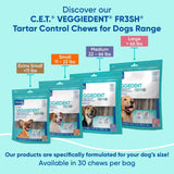 Virbac C.E.T. VEGGIEDENT FR3SH Tartar Control Chews for Medium Dogs, Beef, 1.6 Pounds