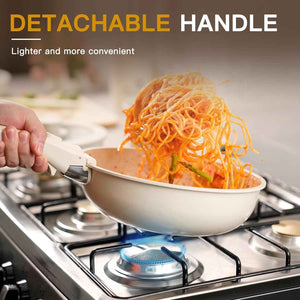 Astercook 23 Pcs Pots and Pans Non Stick Ceramic Cookware Set, Detachable Handle, RV Stackable Kitchen Cooking Set