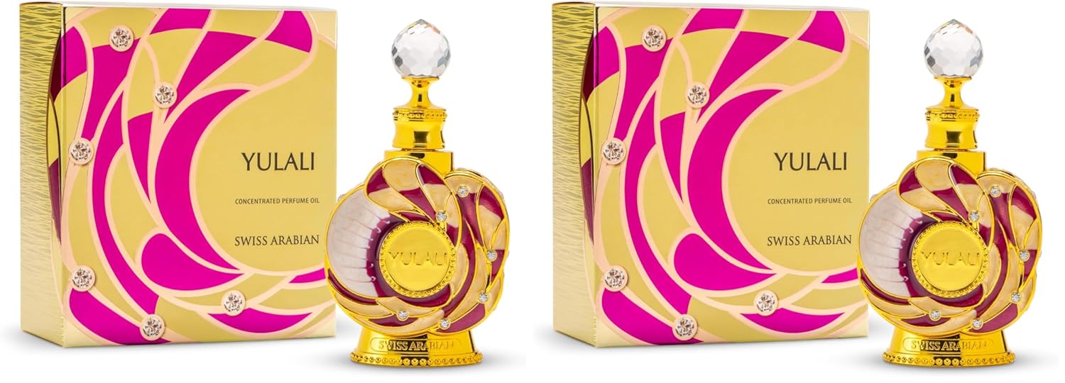 swiss arabian layali rouge 0.5 oz luxury perfume oil fragrance with mango rose and coconut notes