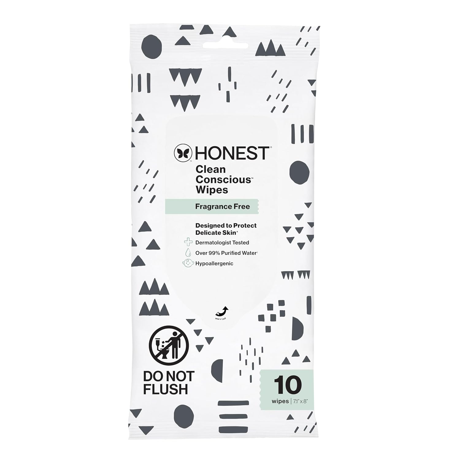 Honest Company Hypoallergenic Baby Wipes for Sensitive Skin, Fragrance-Free, 576 Count (6 Packs of 96)
