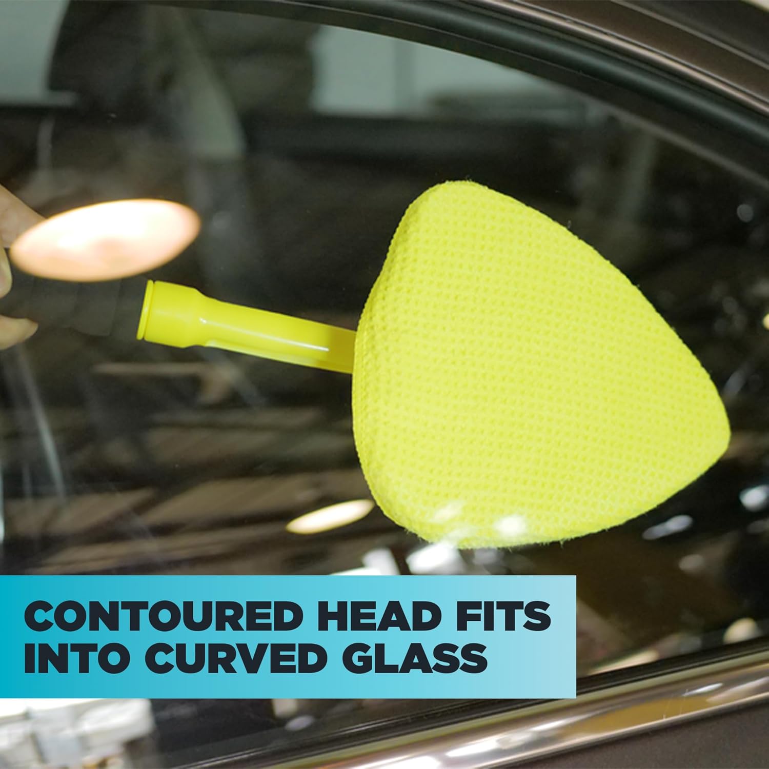 Invisible Glass reach & clean glass windshield cleaner tool kit with extendable handle and reversible microfiber cloths for autos and windows