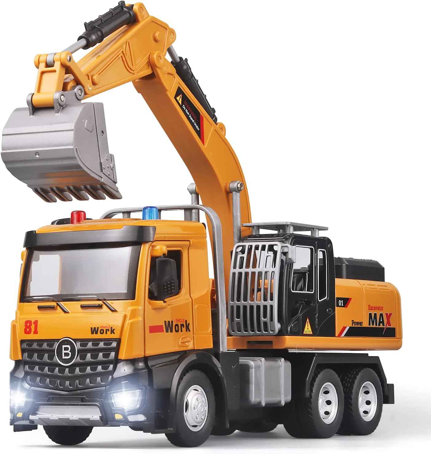 oanmyjjo children's die-cast metal excavator model with sound and light for boys 3-5 years