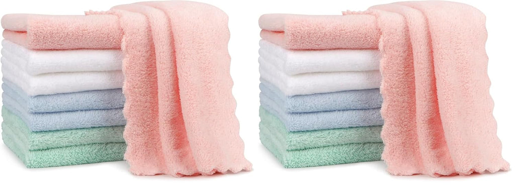 Orighty 20x10 inch coral fleece baby burp cloths, highly absorbent and ultra soft for newborns, 8-pack