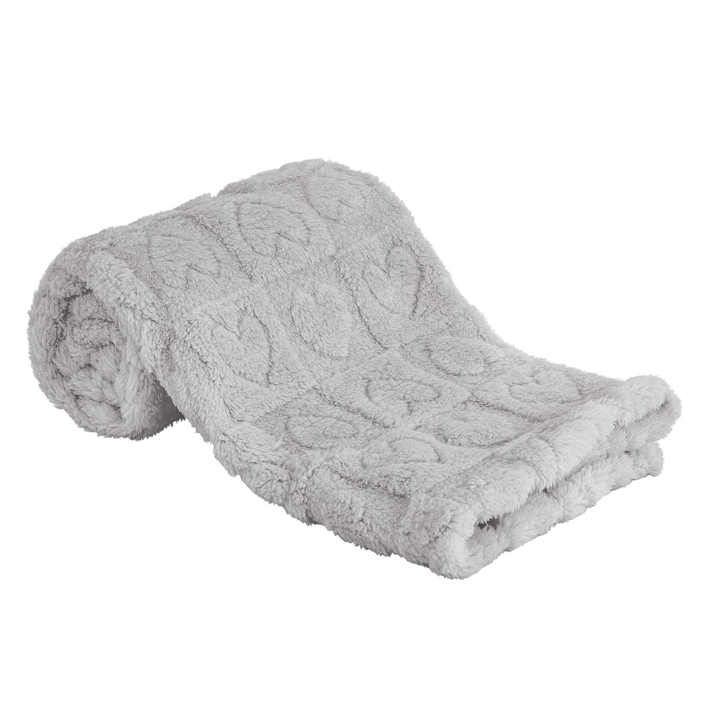 yurhap fleece baby blanket heart checkered ultra soft cozy for girls boys, 30”x40” light pink
