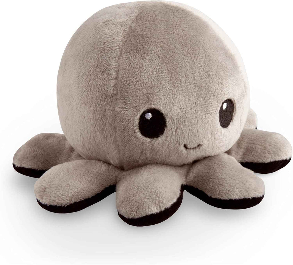 TeeTurtle Reversible Octopus Plushie - 4-Inch Pink + Aqua Two-Sided Flip Plush Toy with Embroidered Details - Cute Mini Collectible Plush for Kids, Teens, and Adults