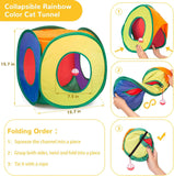 retro shaw cat toys pack, 33pc interactive kitten toys for indoor cats with collapsible play tunnel and feather wand