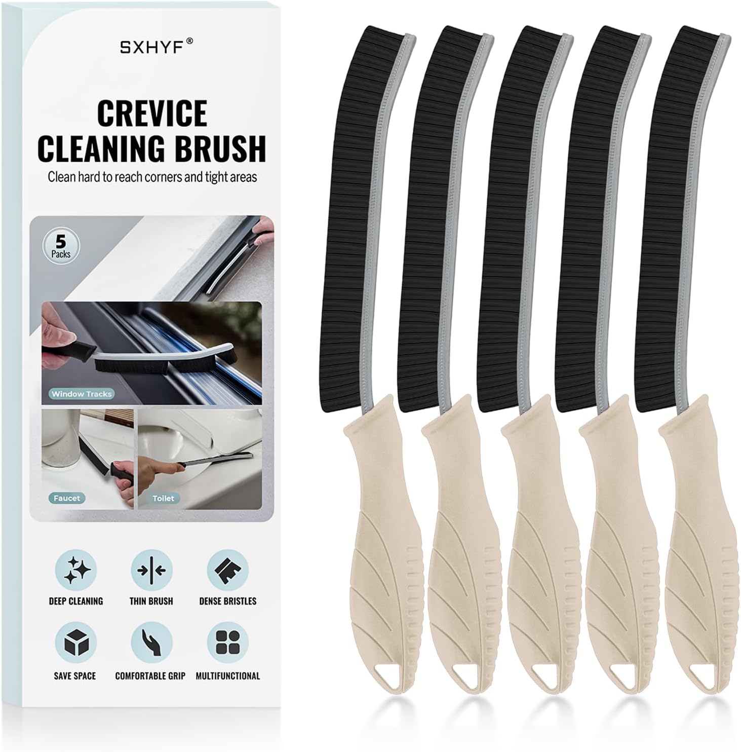 sxhyf crevice cleaning brush hard bristle grout scrub brush for bathroom kitchen household cleaning