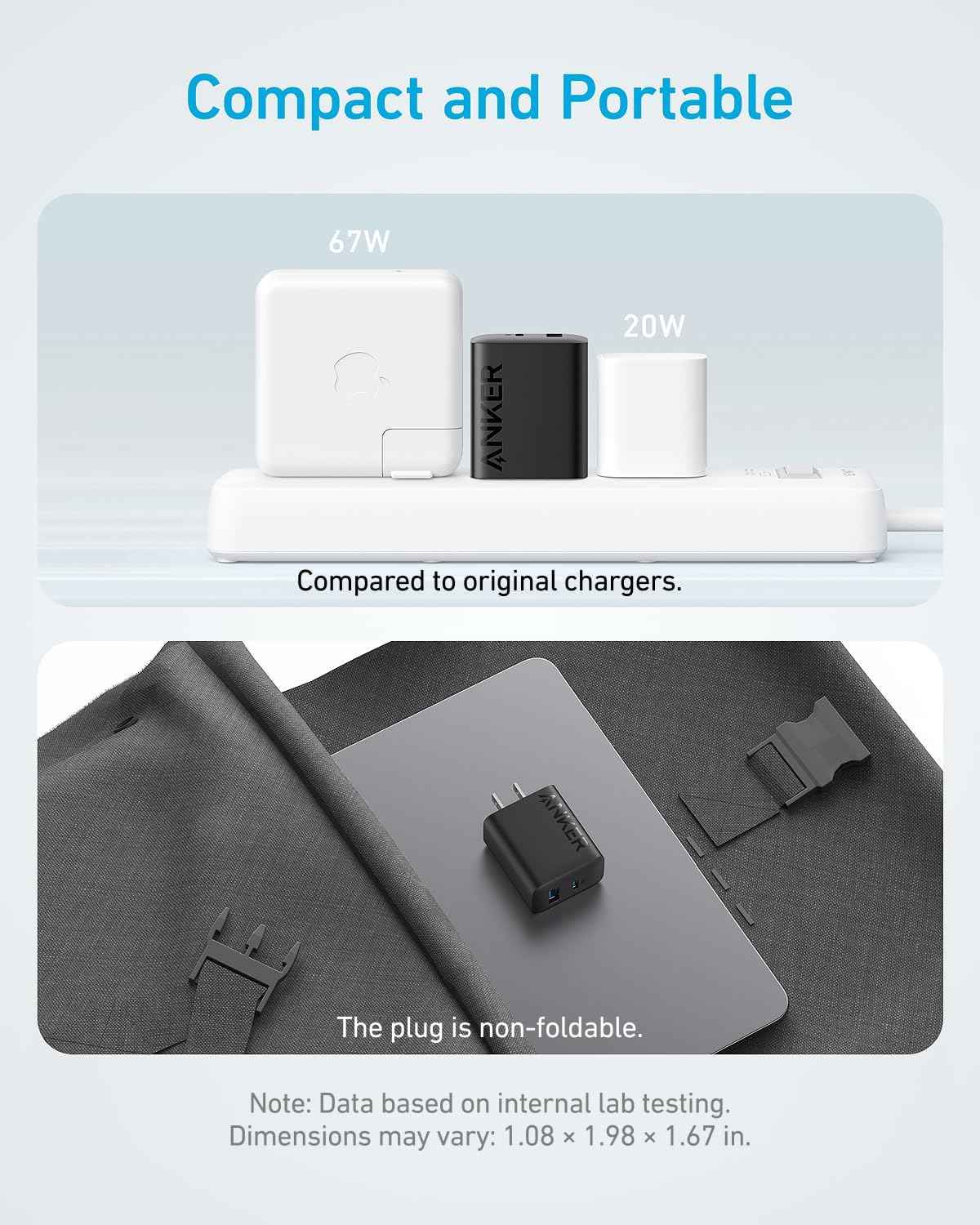 anker 20w fast usb c charger block, 2-pack, black, compatible with iphone 16/16 pro max/15 series/ipad pro