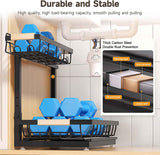 2 Packs Under Sink Organizer, 2026 Upgrade Height Adjustable 2 Tier Under Kitchen Sink Organizer, Multi-Purpose Storage Shelf