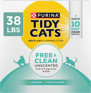 PLrina Tidy Cats Free and Clean Unscented Cat Litter - 38 lb. Box