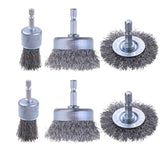 Rocaris 6 Pack Carbon Steel Wire Wheel and Pen Brush Set with 1/4-Inch Hex Shank for Rust Removal, Corrosion and Scrub Surfaces