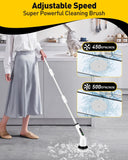 Electric Spin Scrubber for Cleaning Bathroom, Shower Scrubber Cordless Cleaning Brush with IPX7 Waterproof & 2 Speed, 3 Brush Heads, Bathroom Cleaning Supplies for Shower Tub Kitchen Tile Toilet White