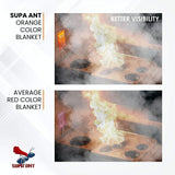 Fire Blanket - 1500F CE Certified Emergency Fire Blanket for Home and Kitchen. 500GSM Fabric & 0.5mm Thick - 100% Fiberglass Fire Extinguisher for Car,Warehouse Office - 2pc (47x47 inches) by Supa Ant