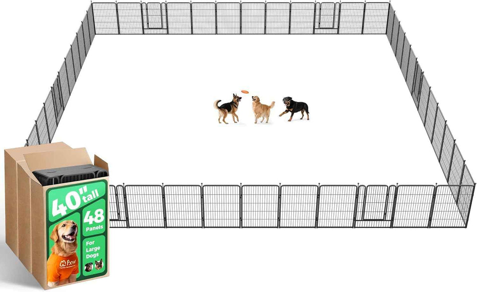 FXW Rollick Unleashed Dog Playpen for Indoor, Yard, RV Camping, 24 inch 8 Panels for Small and Puppy Dogs, Black│Patented