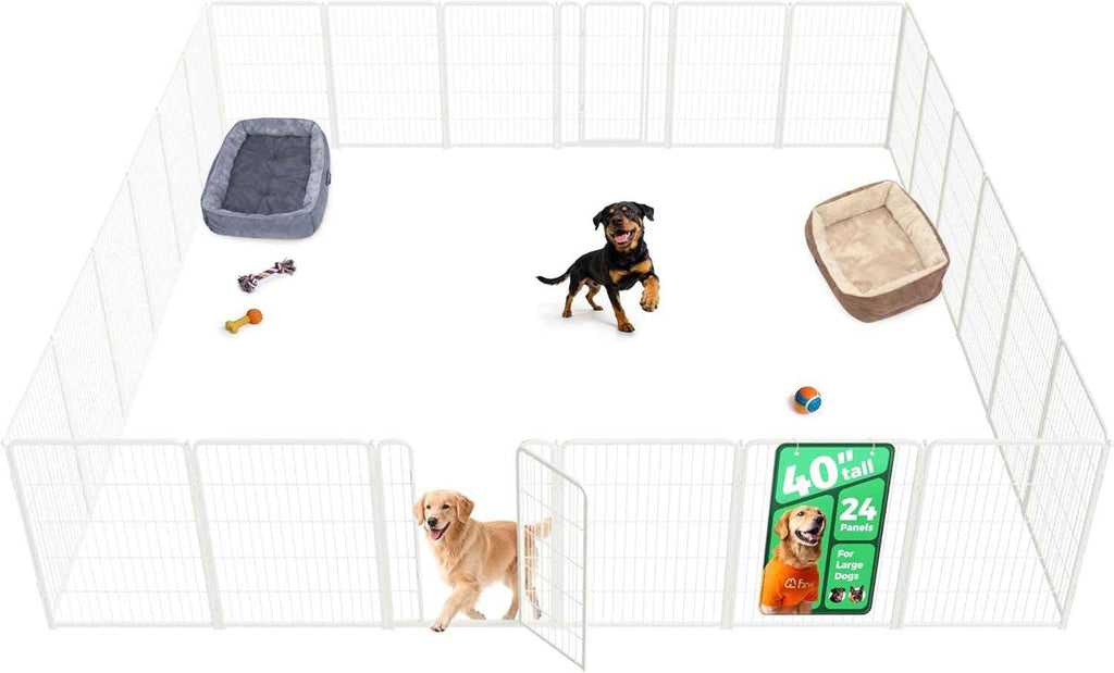 FXW Homeplus Unleashed Indoor Dog Playpen - Stress-Free and Safe Play, Heavy Duty 24 Inch 6 Panels Dog Pen for Puppy and Small Dogs, Black│Patented