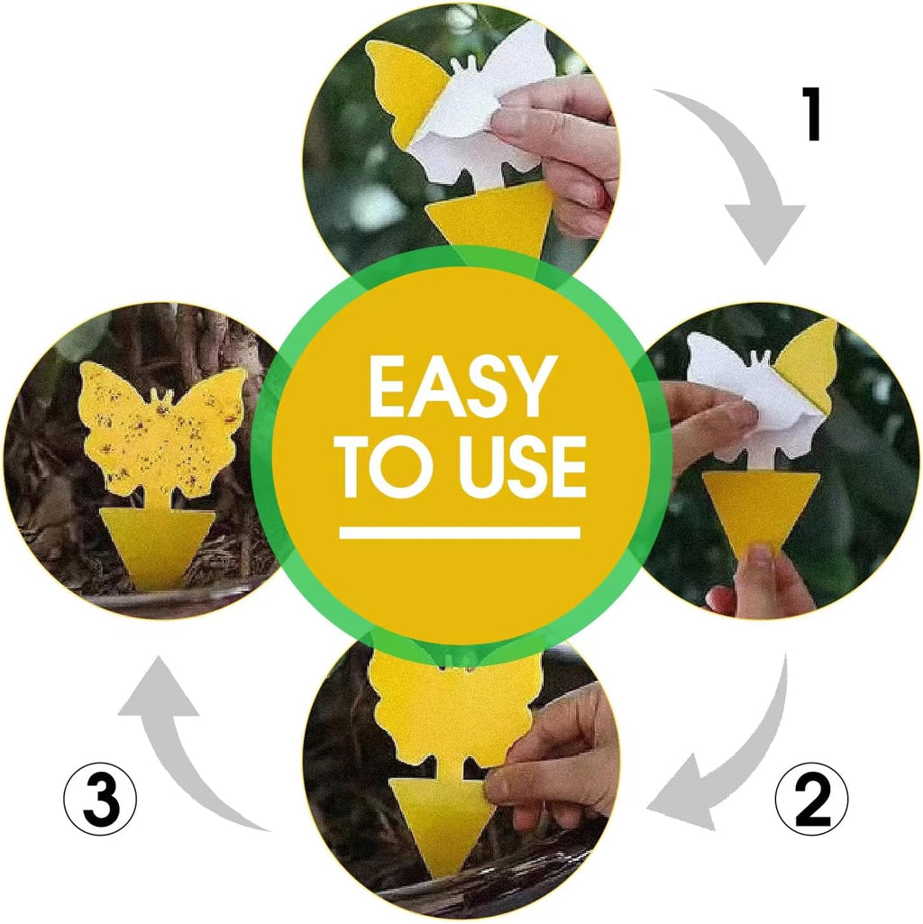 58 Pack Flying Insect Traps for Plants – Yellow Sticky Traps for Fungus Gnats, Flies & Flying Bugs, Indoor Outdoor Flying Bug Catcher for Pots, Garden & Kitchen, Kid & Pet Safe, Non-Toxic, Odorless