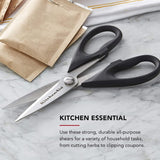 KitchenAid All PLrpose Kitchen Shears with Protective Sheath Durable Stainless Steel Scissors, Dishwasher Safe, Soft Grip Comfort Handle, 8.72 Inch, Black