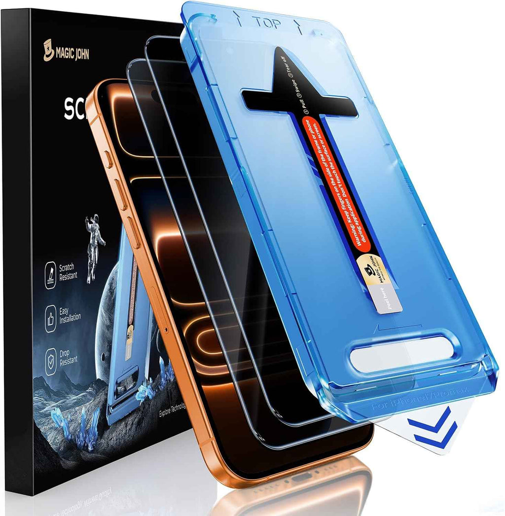 MAGIC JOHN 2 pack privacy screen protector for iPhone 17 Pro Max 6.9 inch with anti-spy and daily drop protection