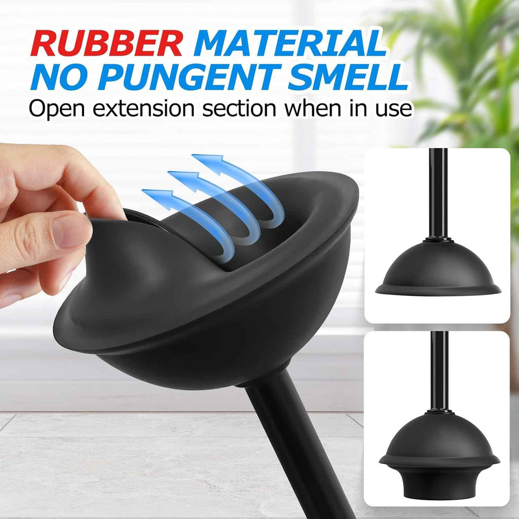 2-in-1 toilet plunger and brush set with extended handle for easy bathroom cleaning and maintenance