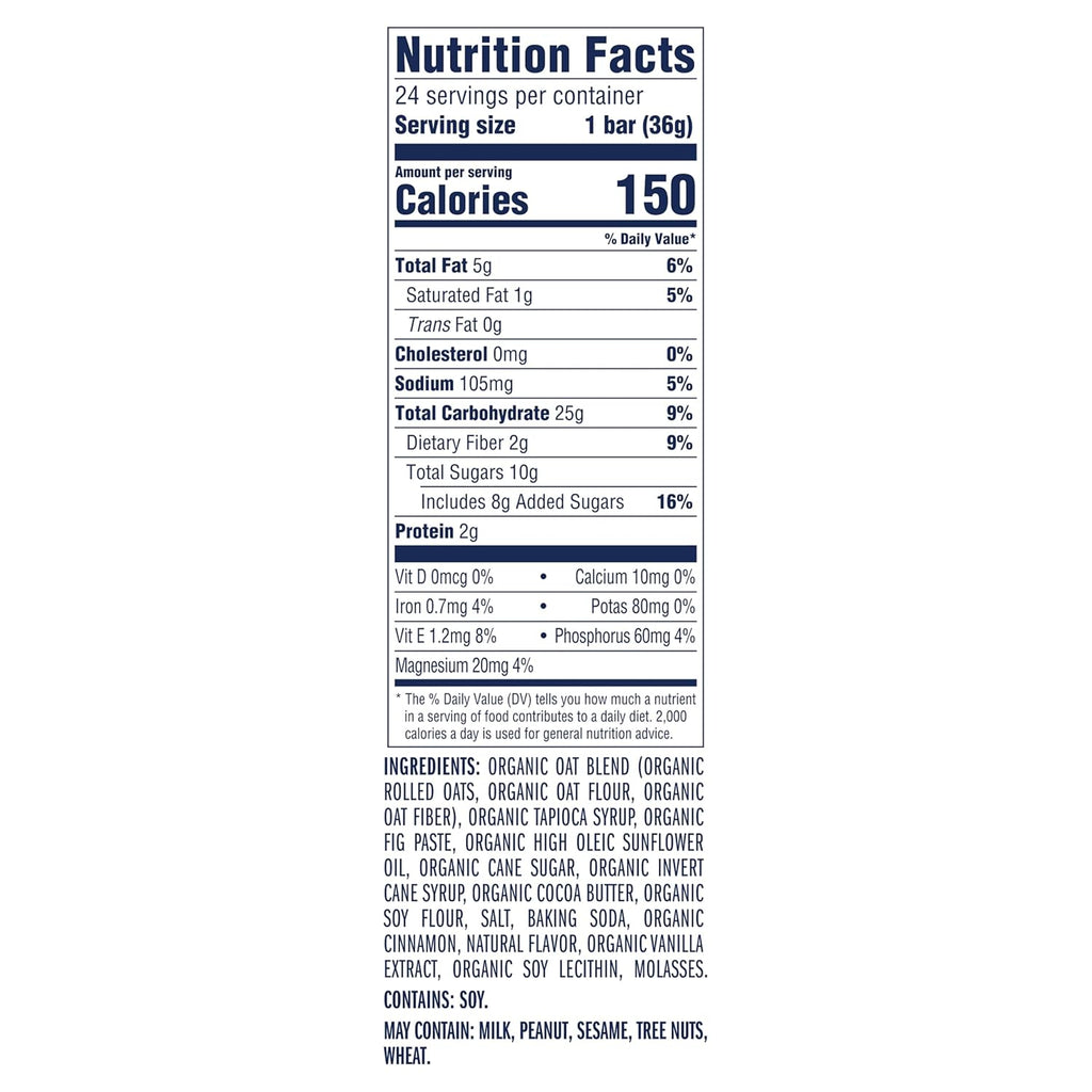 zbar iced oatmeal cookie soft-baked energy snack bars non-gmo usda organic granola bars 24 pack