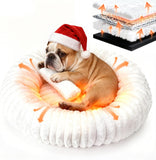 Self Warming Cat Bed for Indoor Cats, Donut Shape, Self-Heating Dog Bed with Non-Slip Bottom, Washable & Portable (Size S)