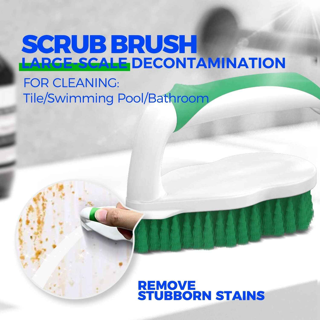 Holikme 7 Pack Deep Cleaning Brush Set, Scrub Pads with Scraper Tip for Pool Walls, Bathroom, Grout, Floor, Tub, Shower and Kitchen Surface (Green)
