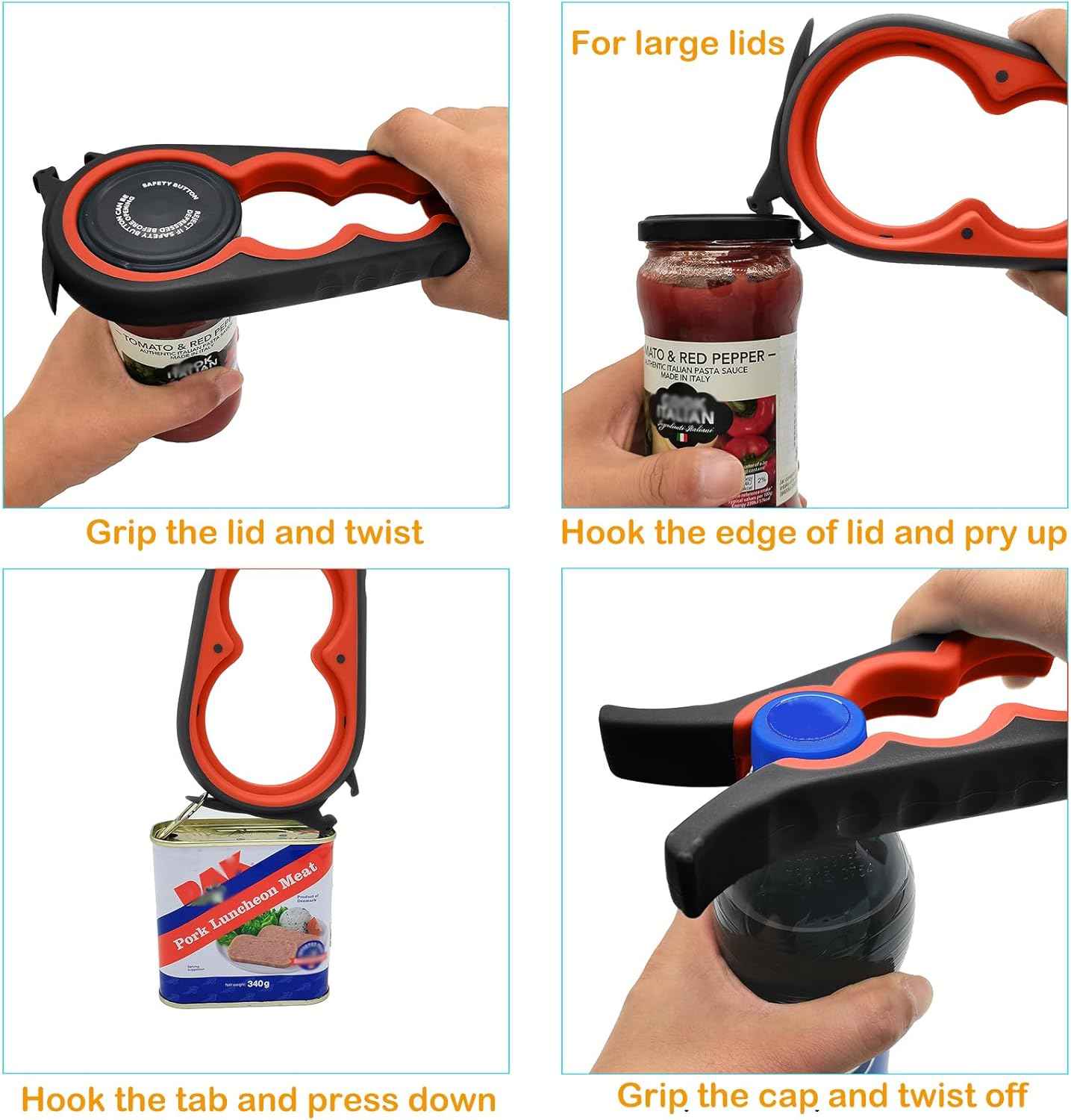 Otstar Jar Opener, Multi-Function, Weak Hands, Seniors, Arthritis, Low Strength, Easy to Use