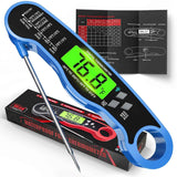 Meat Thermometer Digital - Instant Read Waterproof Food Thermometer with Backlight for Cooking, Grill, Candy, Kitchen & Stocking Stuffers for Men - Red