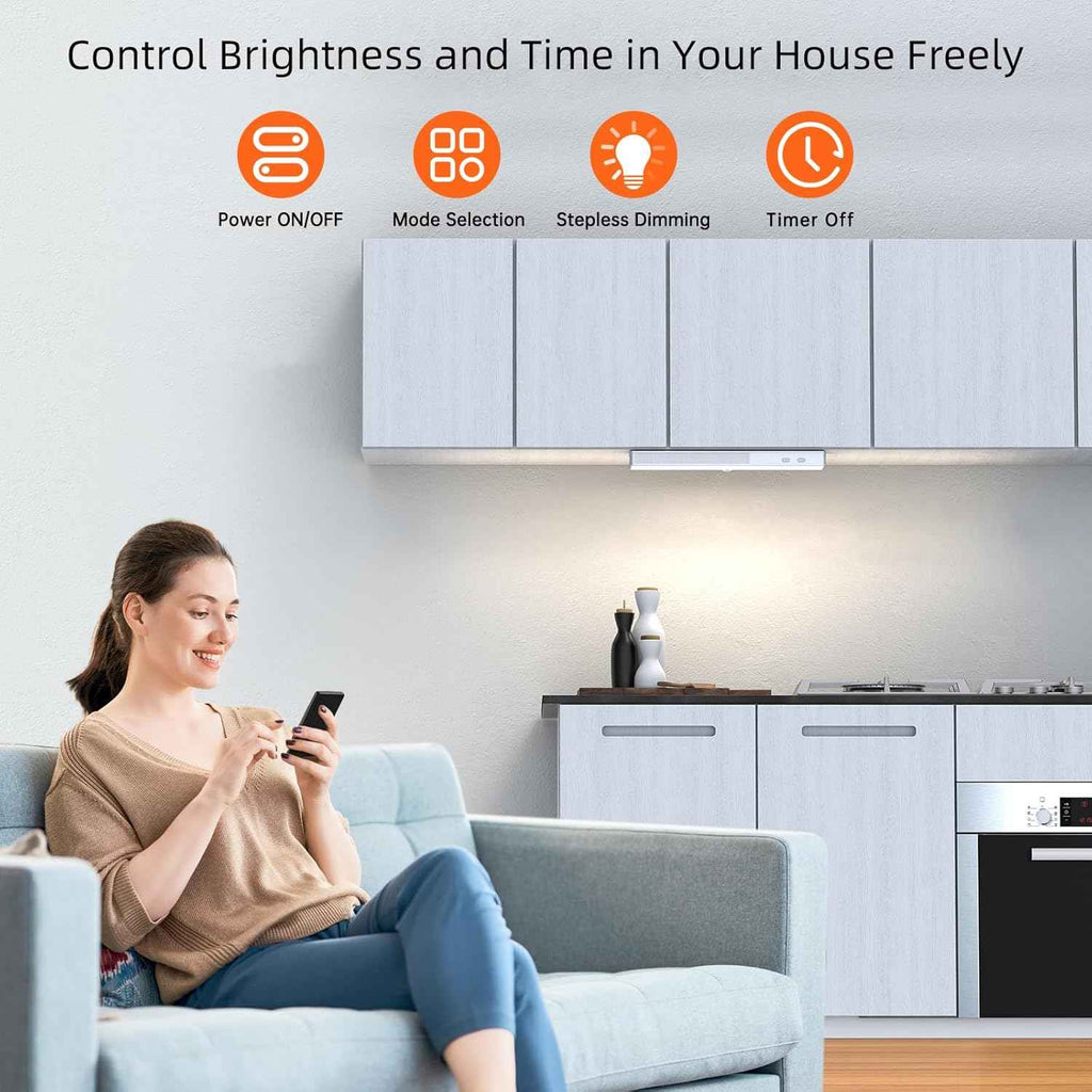 Lightbiz 6 Pack 30LEDs Dimmer Closet Light with Charging Station, Stick-Anywhere Motion Sensor Lighting