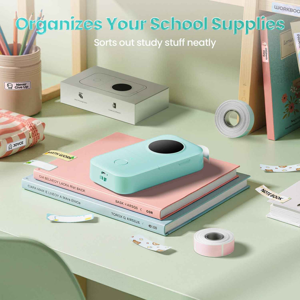 phomemo d30 portable bluetooth mini label printer machine with smartphone app