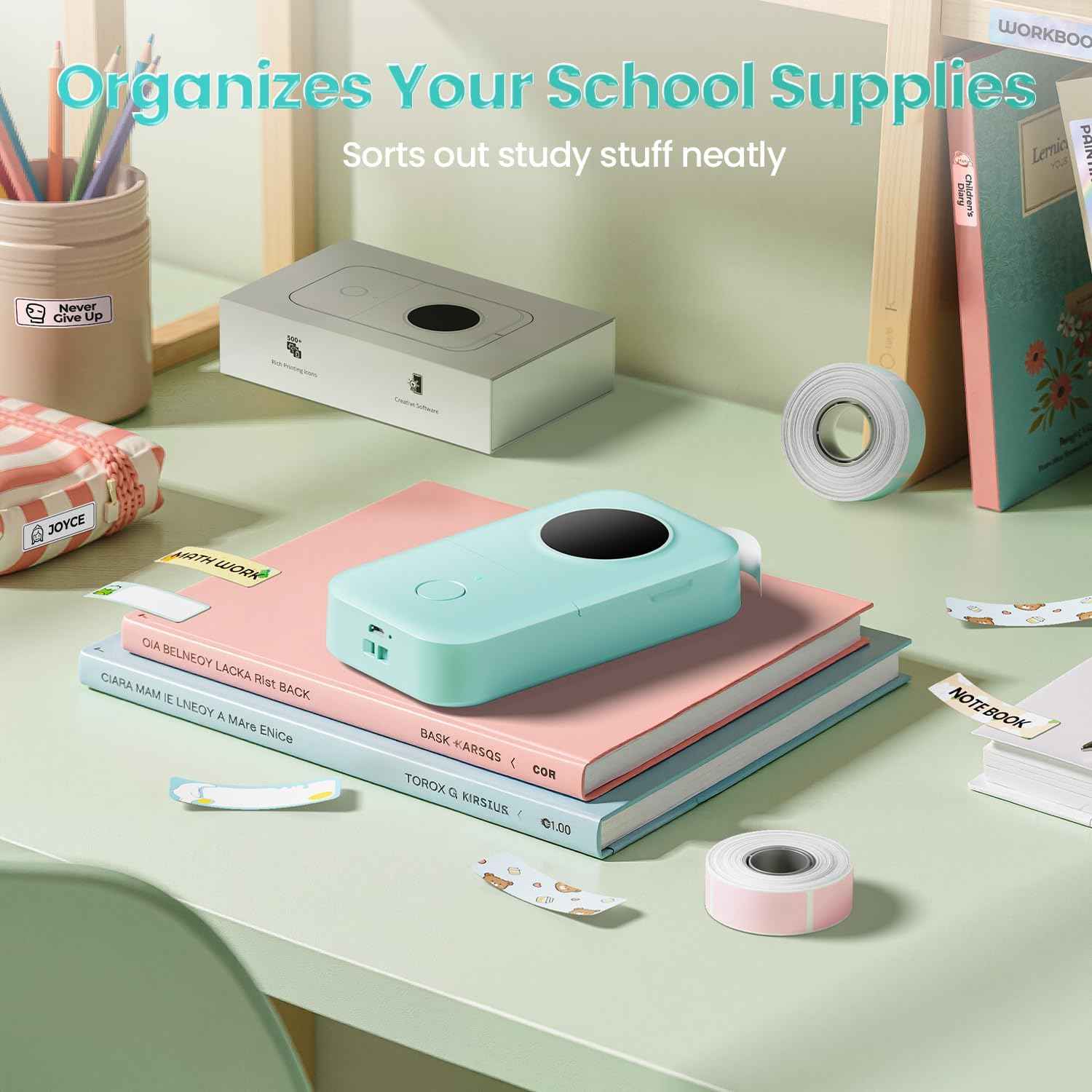 phomemo d30 portable bluetooth mini label printer machine with smartphone app