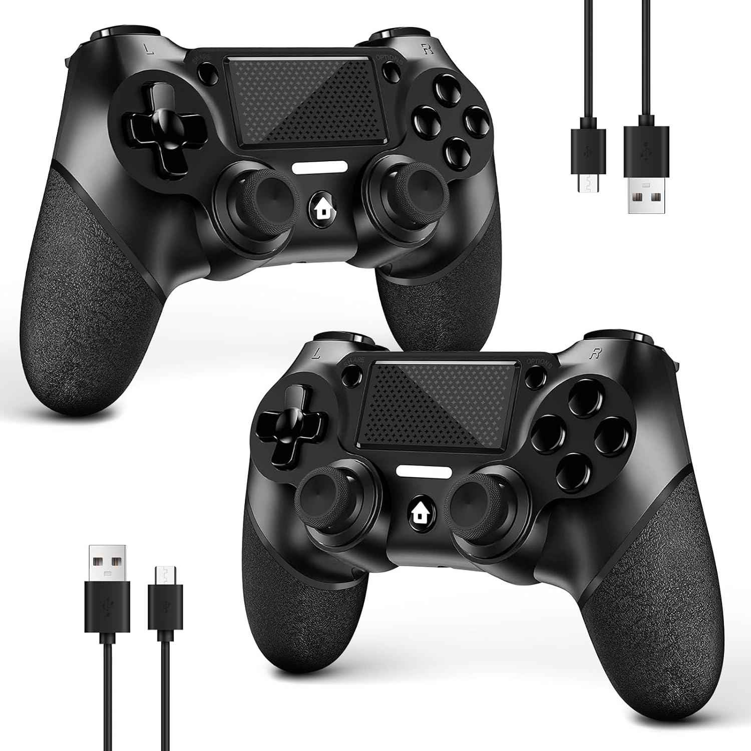 AceGamer 2 Pack wireless controller for PS4/Pro/Slim/PC with non-slip grip and USB-C cable (Pink and White)