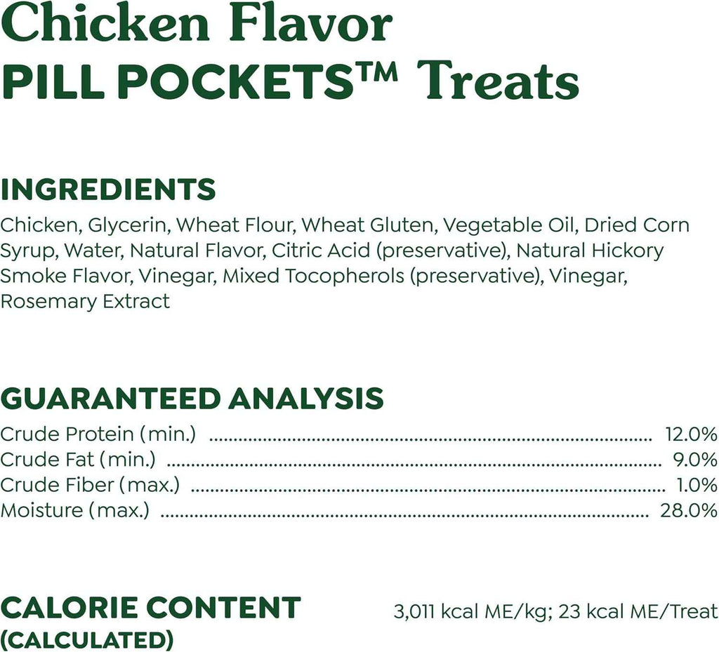Greenies Pill Pockets for Dogs Large Size, Soft Dog Treats, Chicken Flavor, 15.8 oz. Pouch (60 Treats)