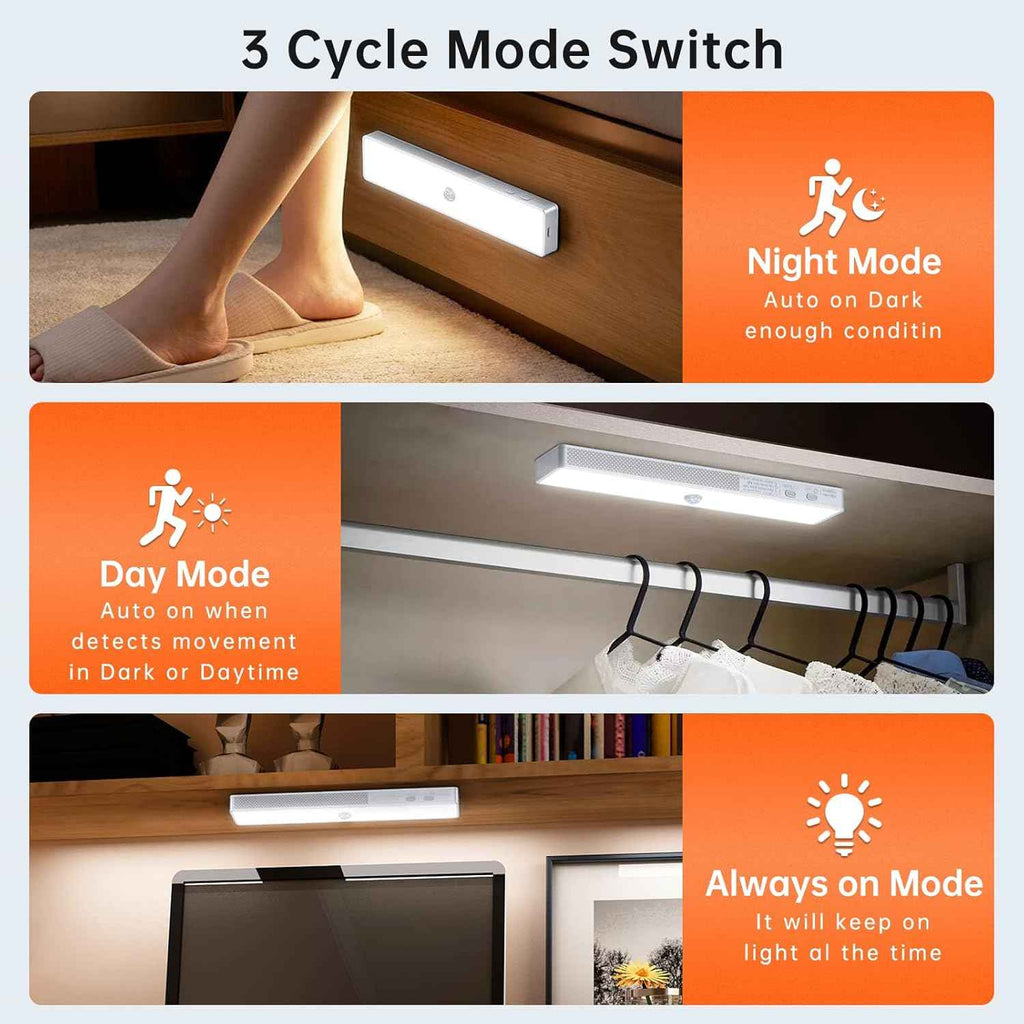 Lightbiz 6 Pack 30LEDs Dimmer Closet Light with Charging Station, Stick-Anywhere Motion Sensor Lighting