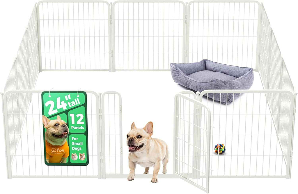 FXW Homeplus Unleashed Indoor Dog Playpen - Stress-Free and Safe Play, Heavy Duty 24 Inch 6 Panels Dog Pen for Puppy and Small Dogs, Black│Patented