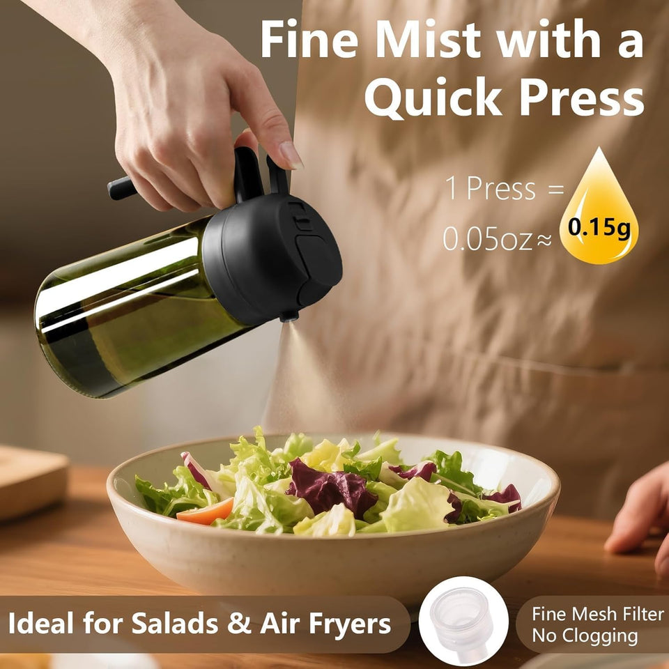 Olive Oil Sprayer for Cooking, 16oz/470ml Glass Light-Proof Oil Pourer for Kitchen, Air Fryer, Cooking, Salad, and BBQ by SWEET VIEW