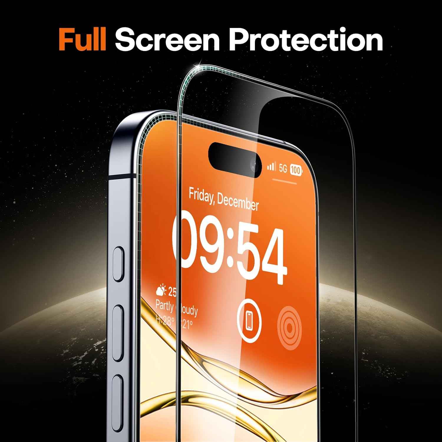 Tocol 9H hard Military Grade iPhone 17 screen protector 6.3 inch tempered glass 2 pack full coverage