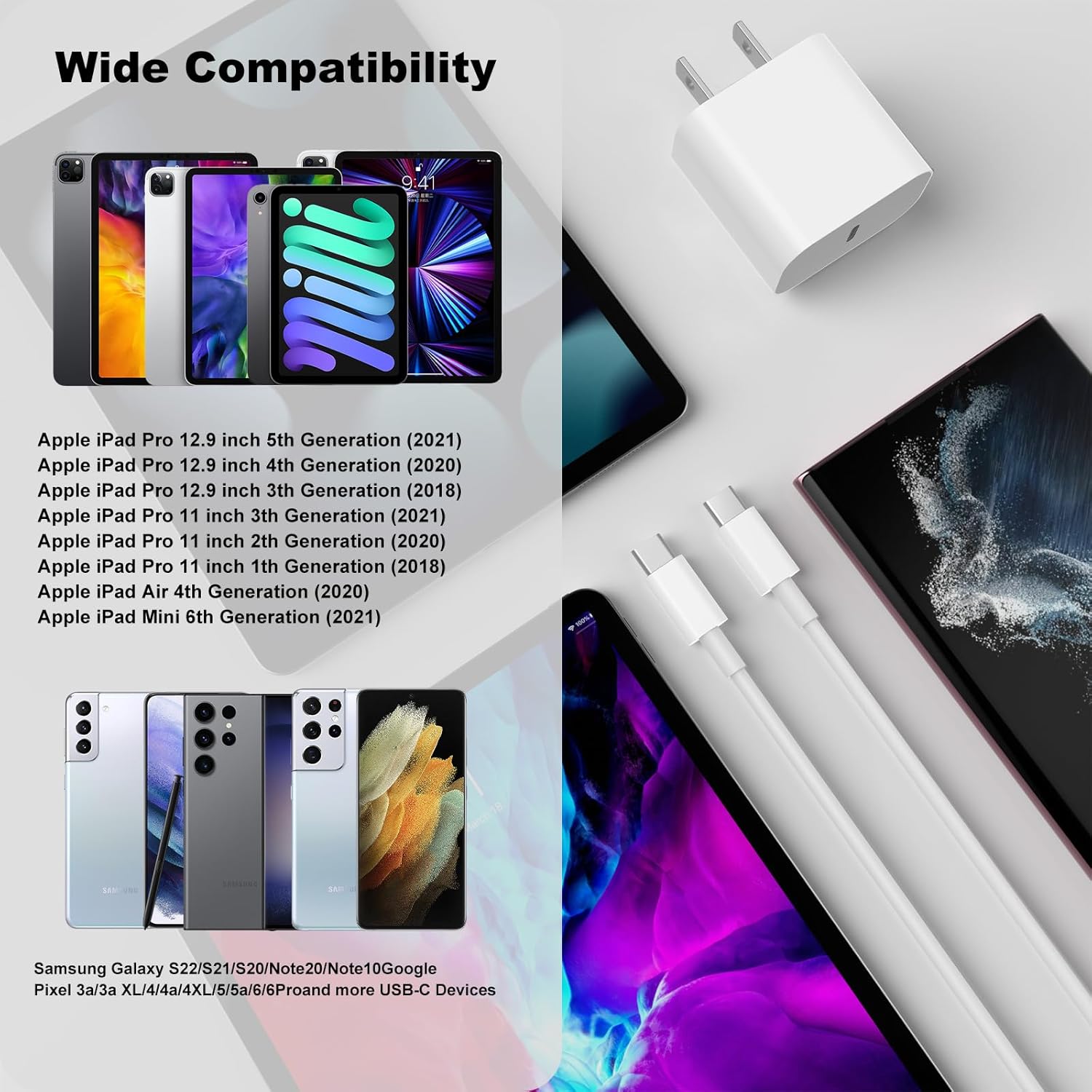 iPhone 17 16 15 Charger Fast Charging,20W Apple iPad USB C Fast Charger,2Pack 6ft USB C Wall Charger Block for iPhone 17/Pro/Pro Max/17 Air/ 16/16 Pro/16 Pro Max/15/Plus/Pro/Pro Max, iPad Pro/Mini - ShopUS